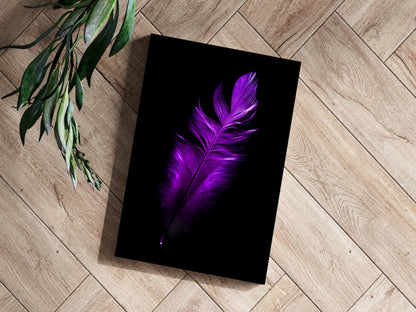 Purple Feather Metal Wall Art