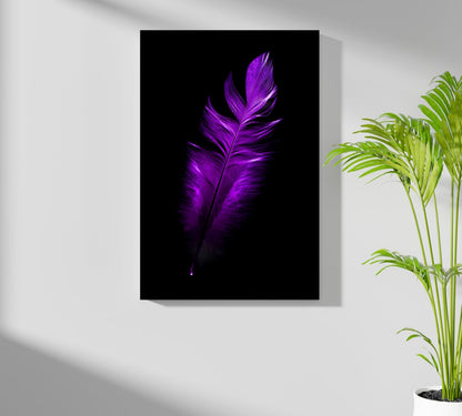 Purple Feather Metal Wall Art