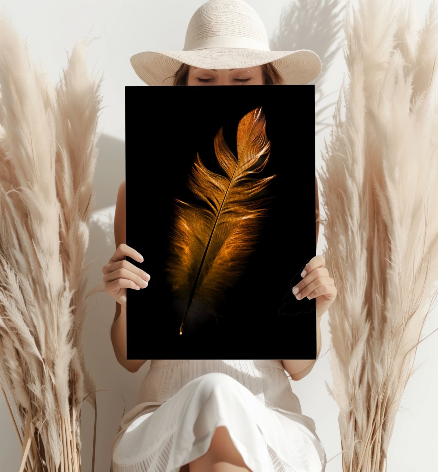 Bronze Feather Metal Wall Art
