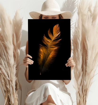 Bronze Feather Metal Wall Art