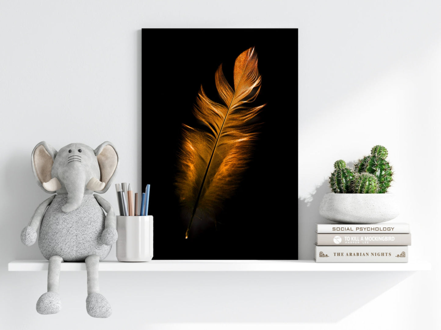 Bronze Feather Metal Wall Art