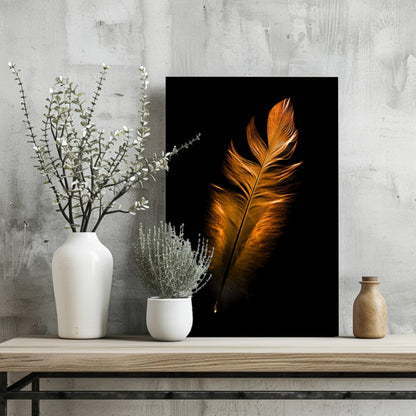 Bronze Feather Metal Wall Art