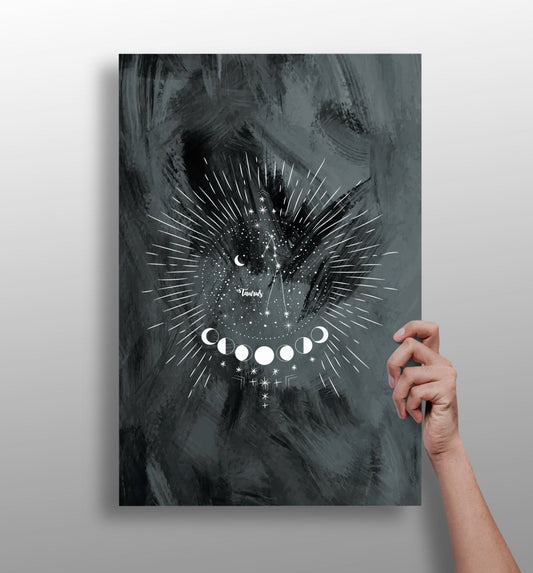 Taurus zodiac metal wall print, aluminum panel