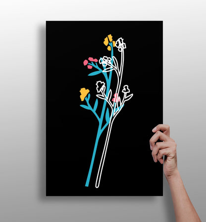 Line art metal wall print, minimalist aluminum panel