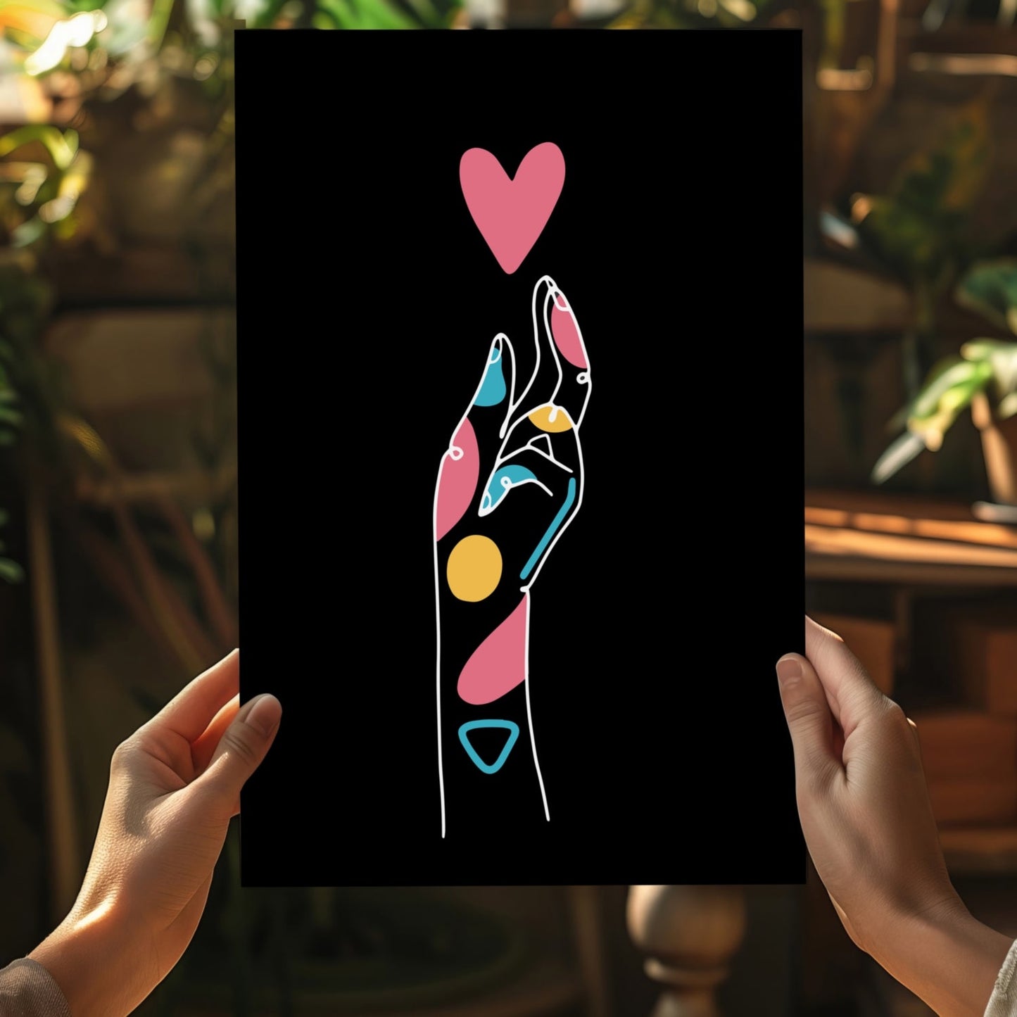 Line Art V8 Metal Wall Art