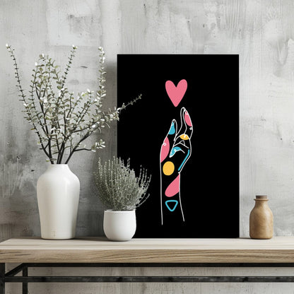 Line Art V8 Metal Wall Art