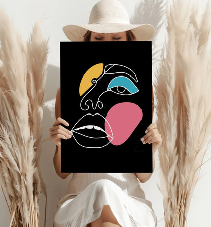 Line Art V16 Metal Wall Art