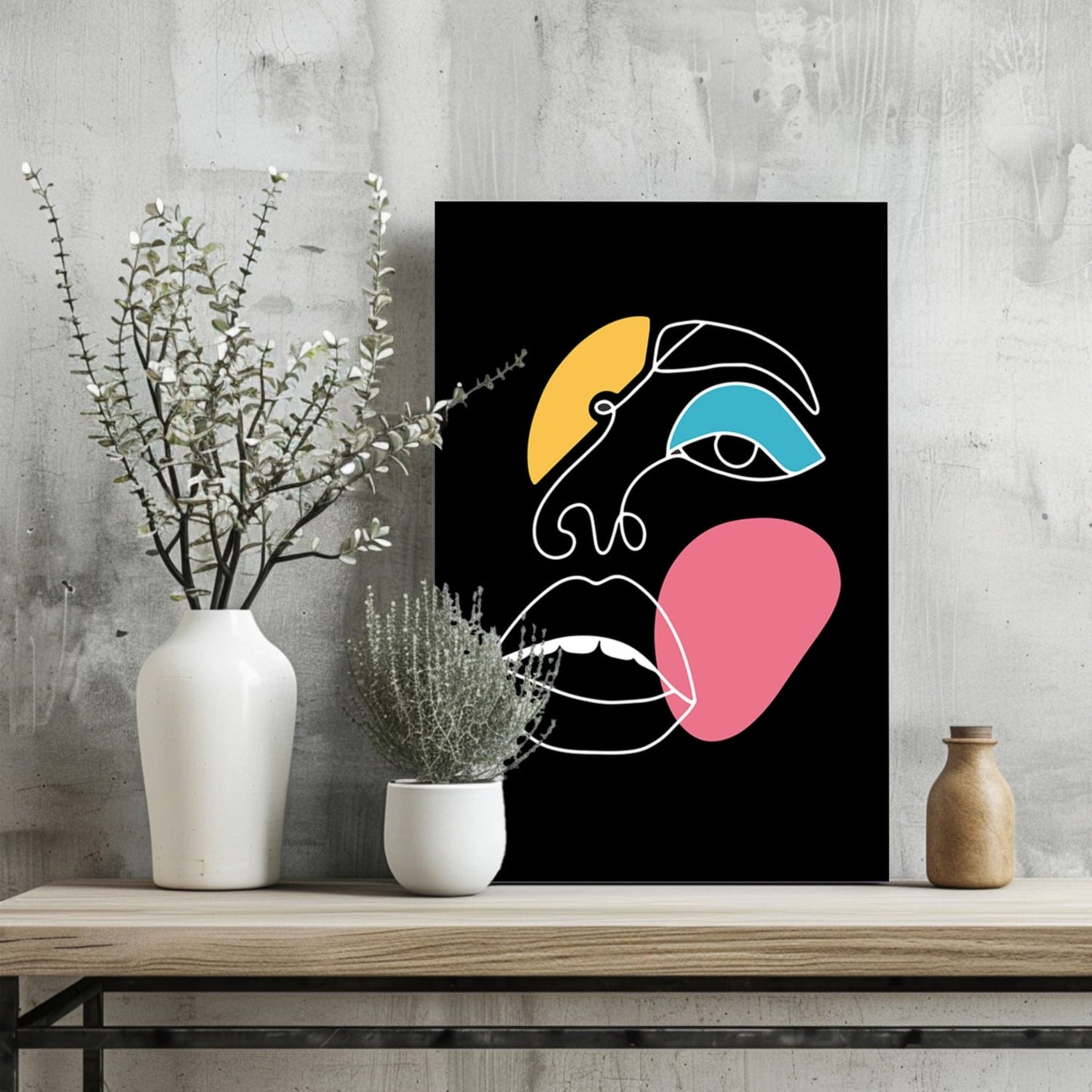 Line Art V16 Metal Wall Art