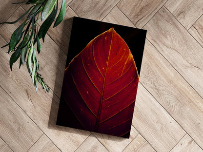 Red Leaf Metal Wall Art