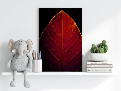 Red Leaf Metal Wall Art