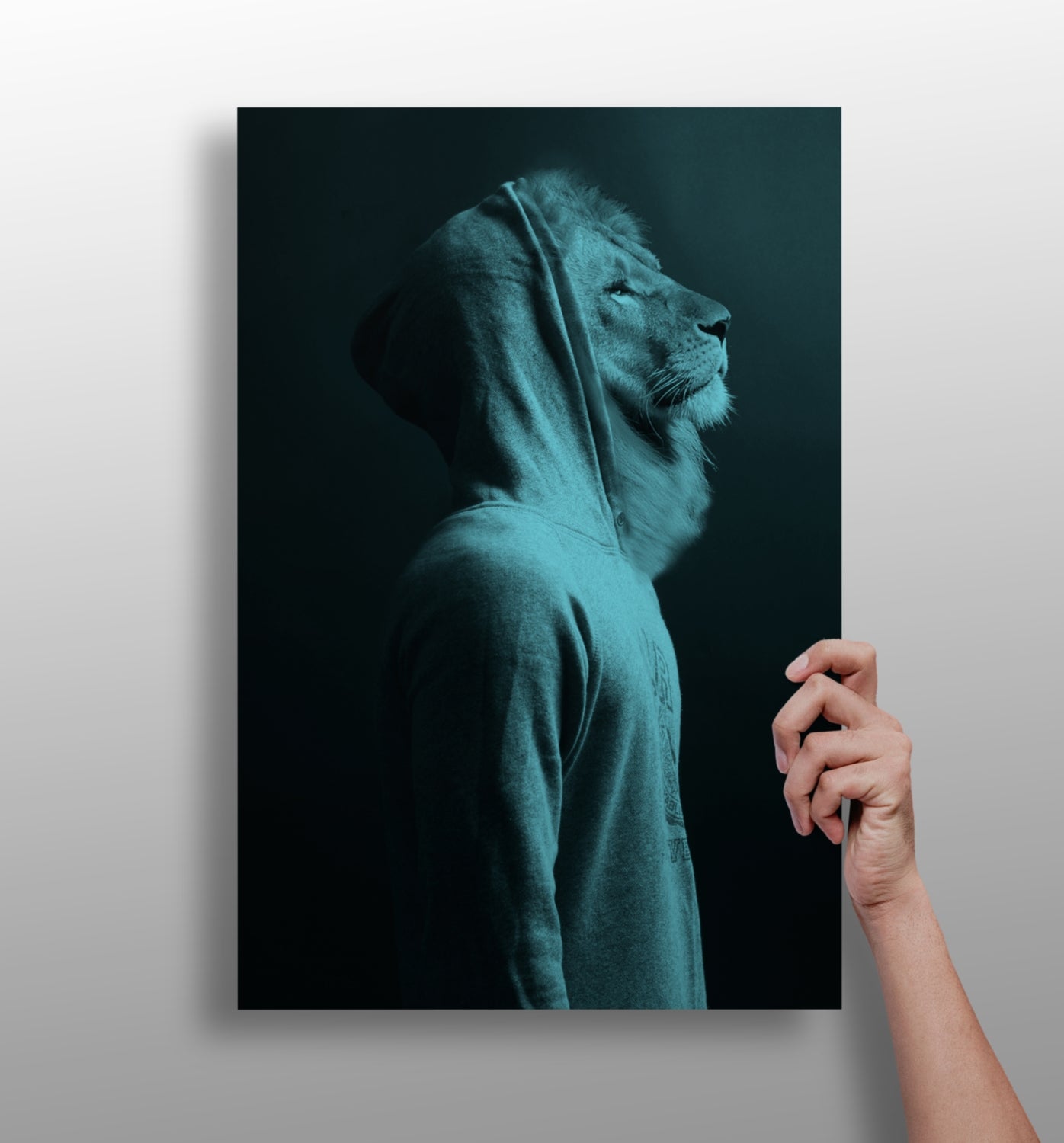 Lion aluminum wall art print