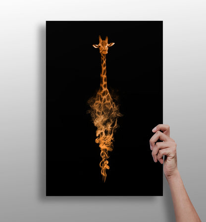 Giraffe metal wall print, safari aluminum panel