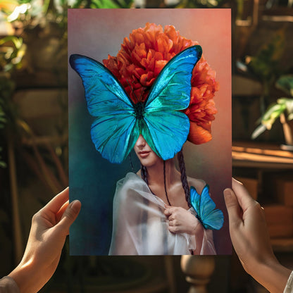 Butterfly Woman Metal Wall Art
