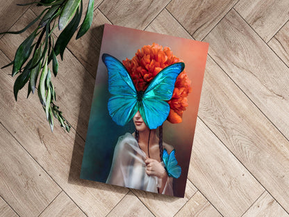 Butterfly Woman Metal Wall Art