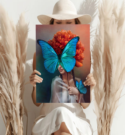 Butterfly Woman Metal Wall Art
