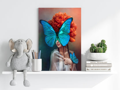Butterfly Woman Metal Wall Art