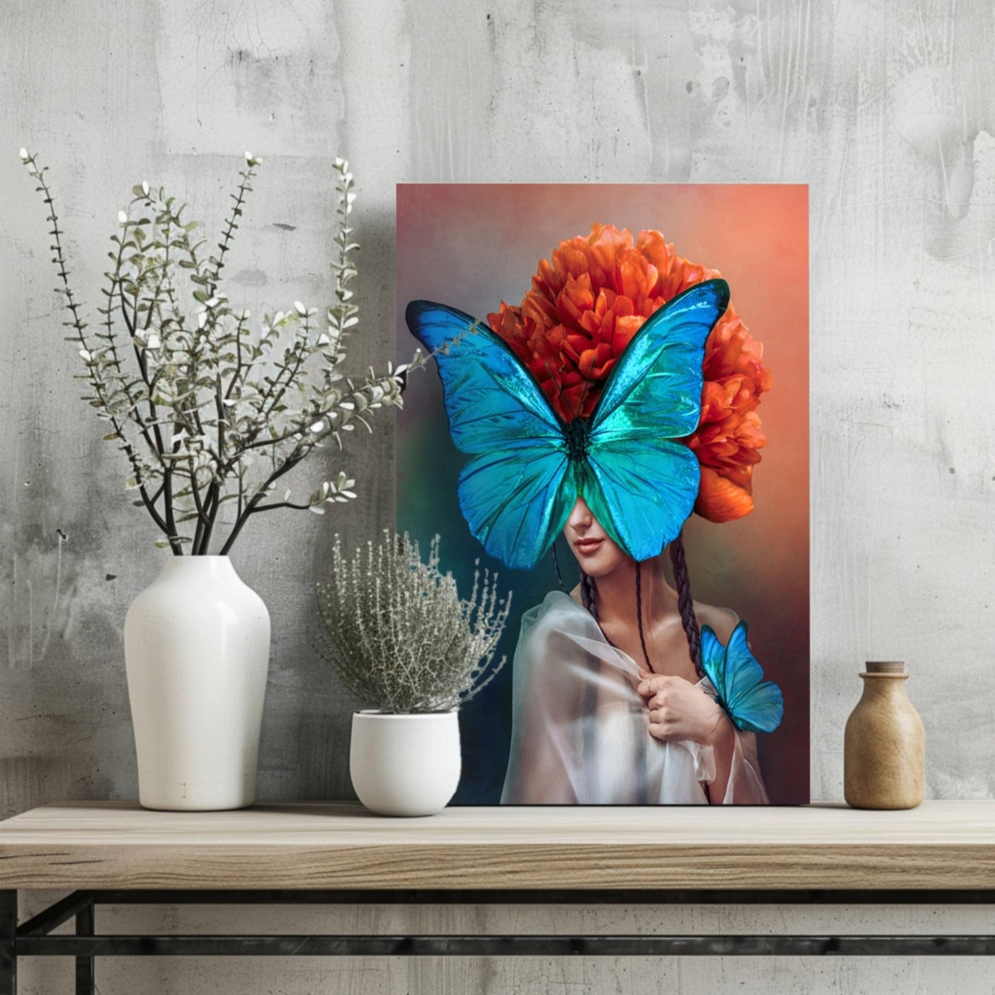 Butterfly Woman Metal Wall Art