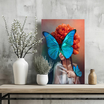 Butterfly Woman Metal Wall Art