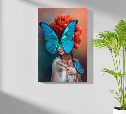 Butterfly Woman Metal Wall Art