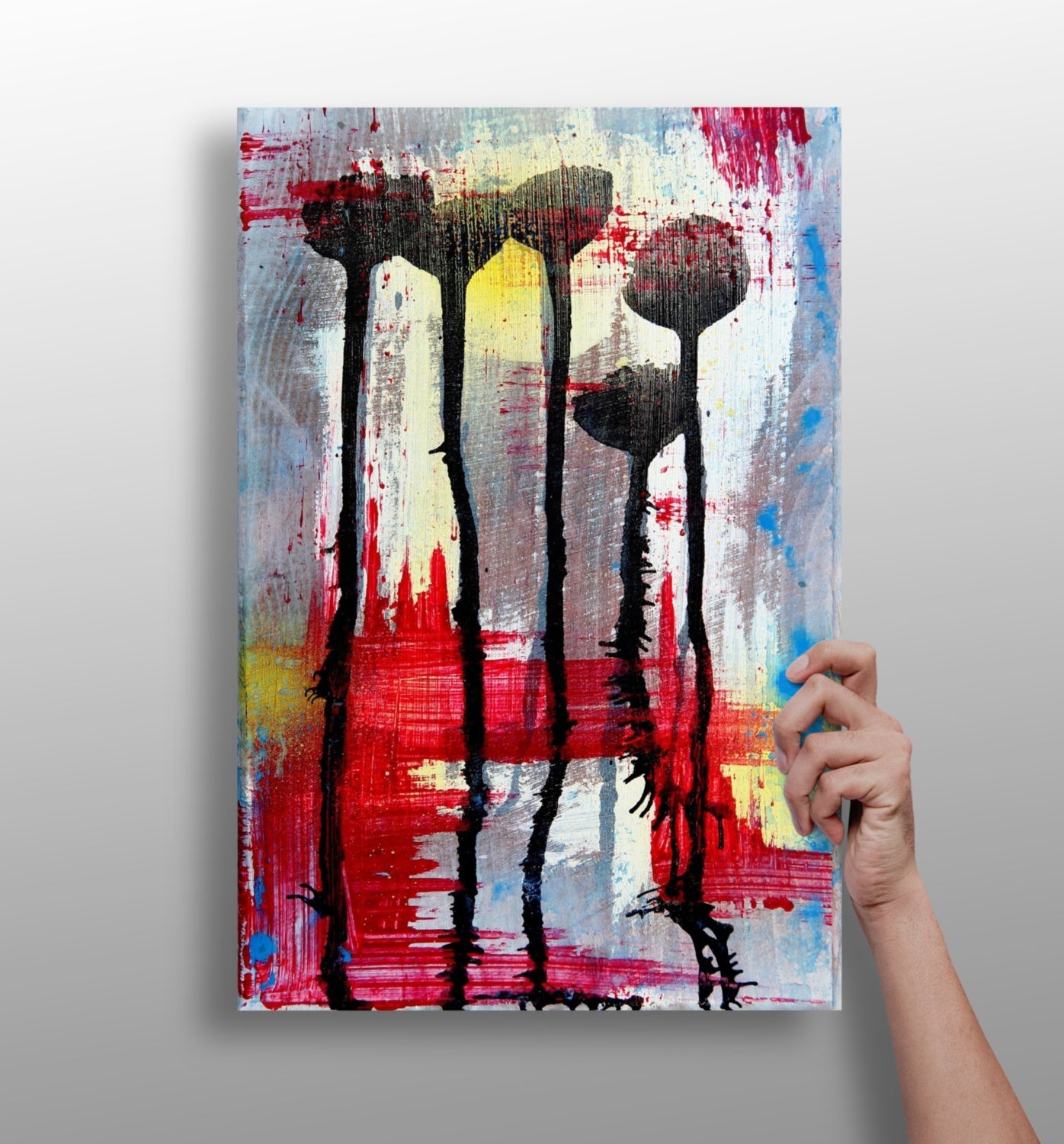Abstract Flowers metal wall art print