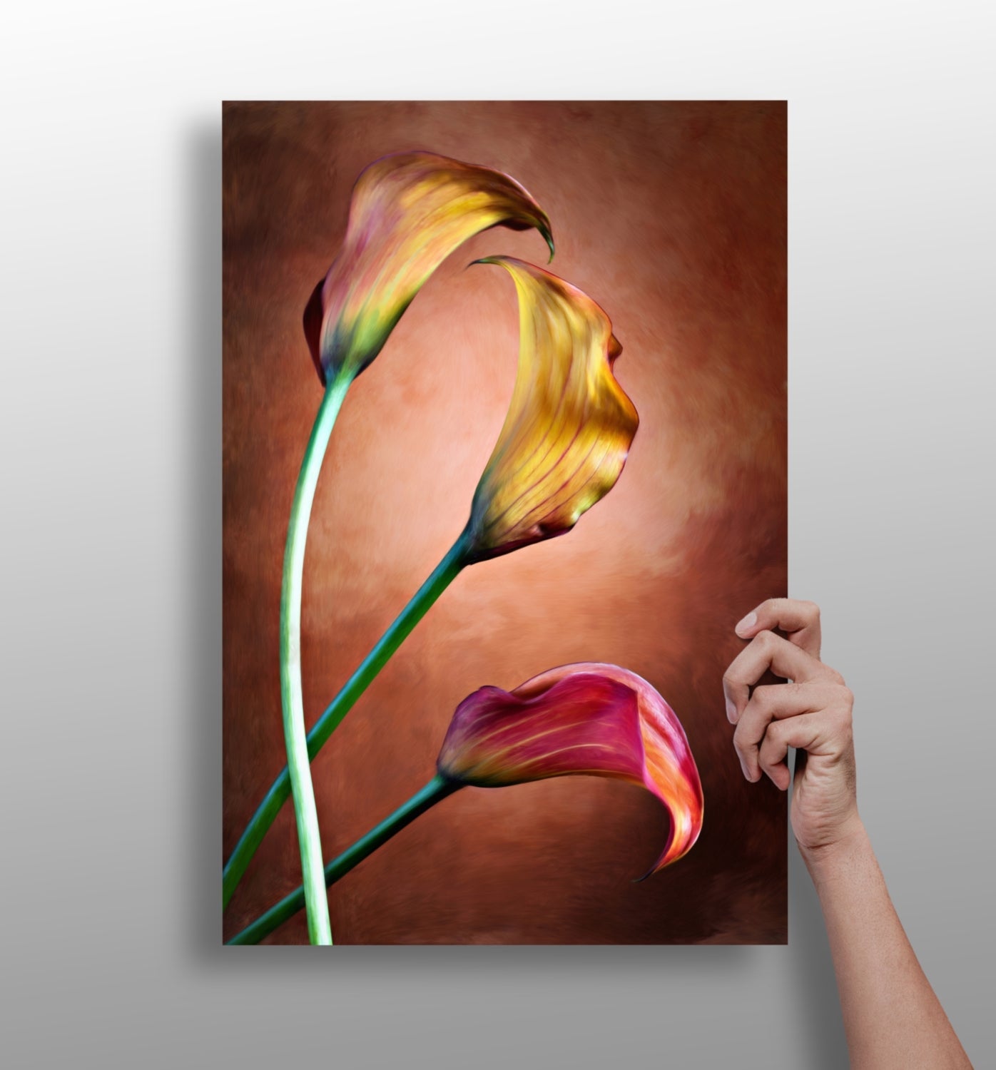 Flowers metal wall print, floral aluminum panel