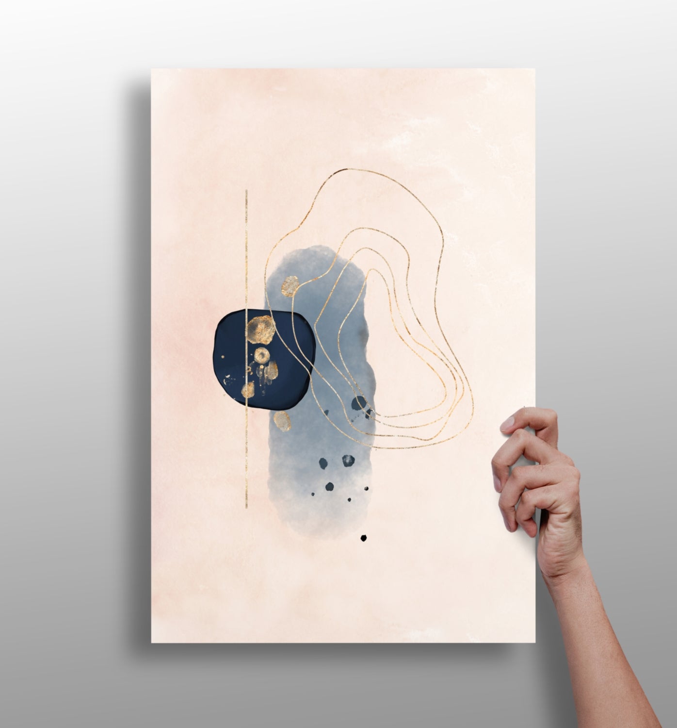 Line art shapes aluminum wall art print