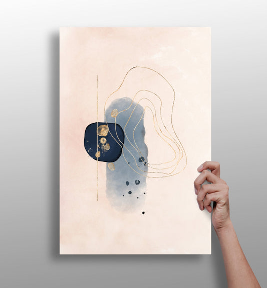 Line art shapes aluminum wall art print