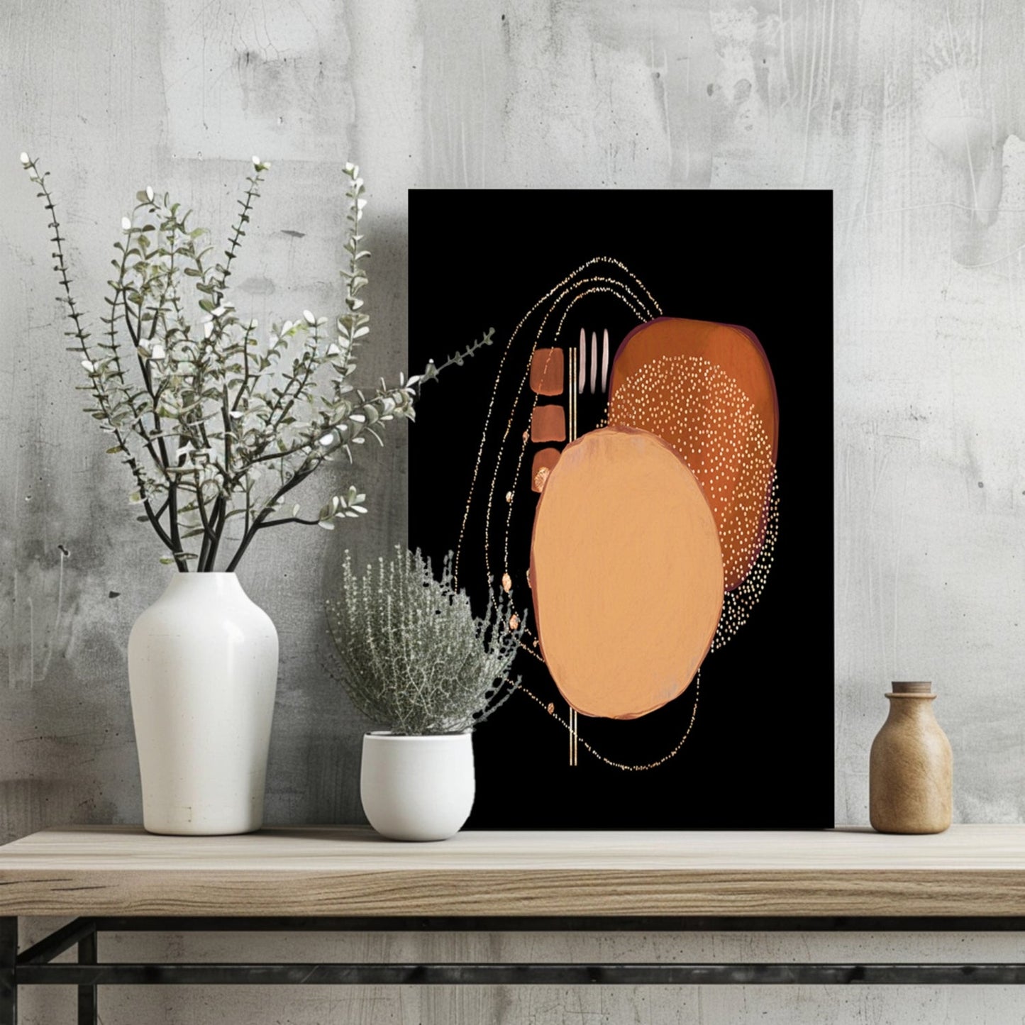 Line Art Shapes Metal Wall Art