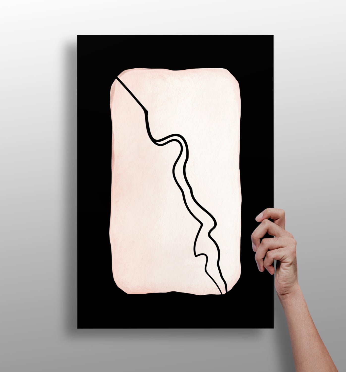 Line art shapes aluminum wall art print