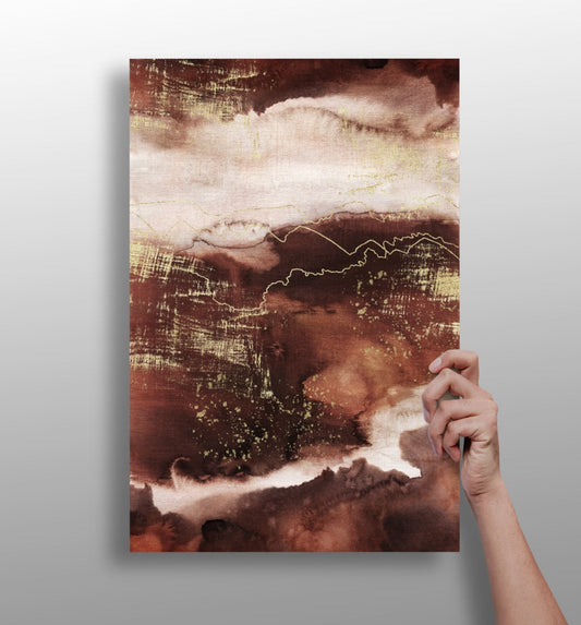 Abstract Terra Aluminum Print with warm earthy abstract pattern