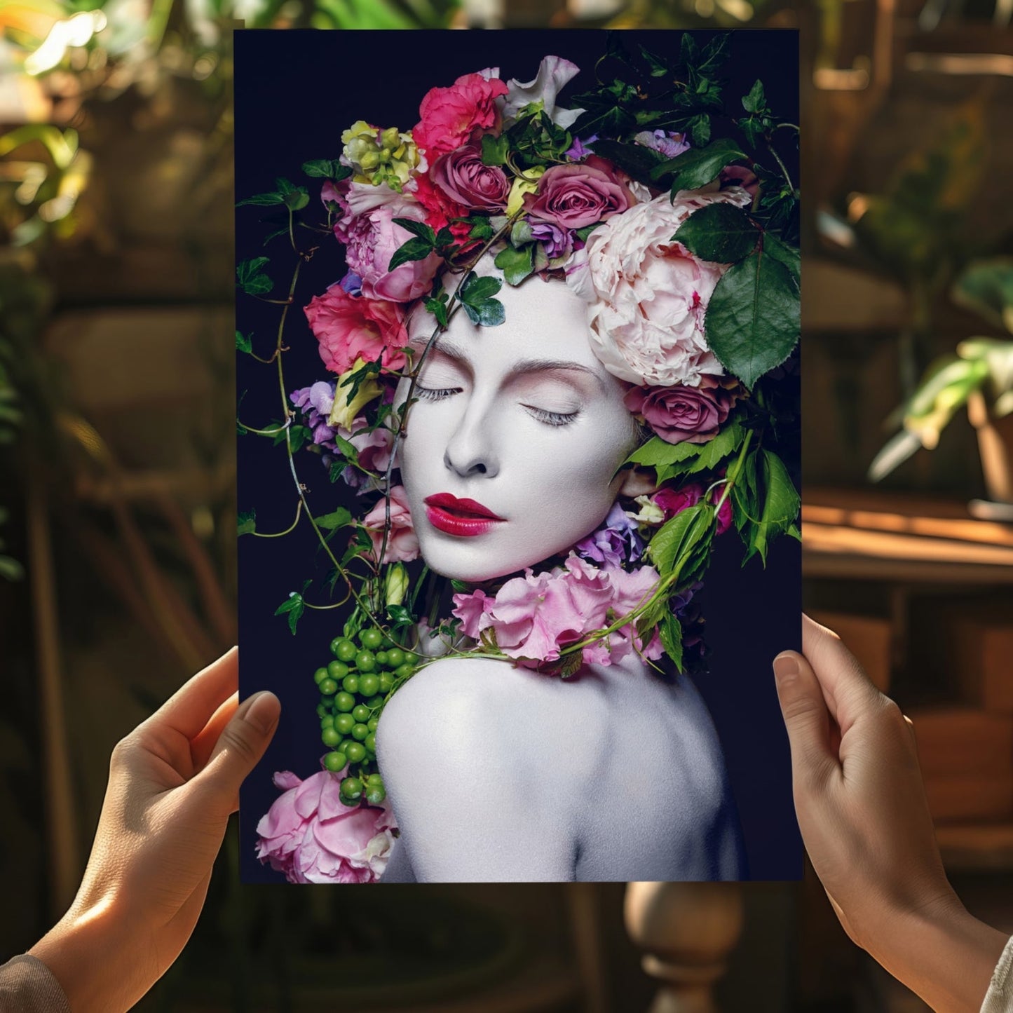 Flower Woman Metal Wall Art
