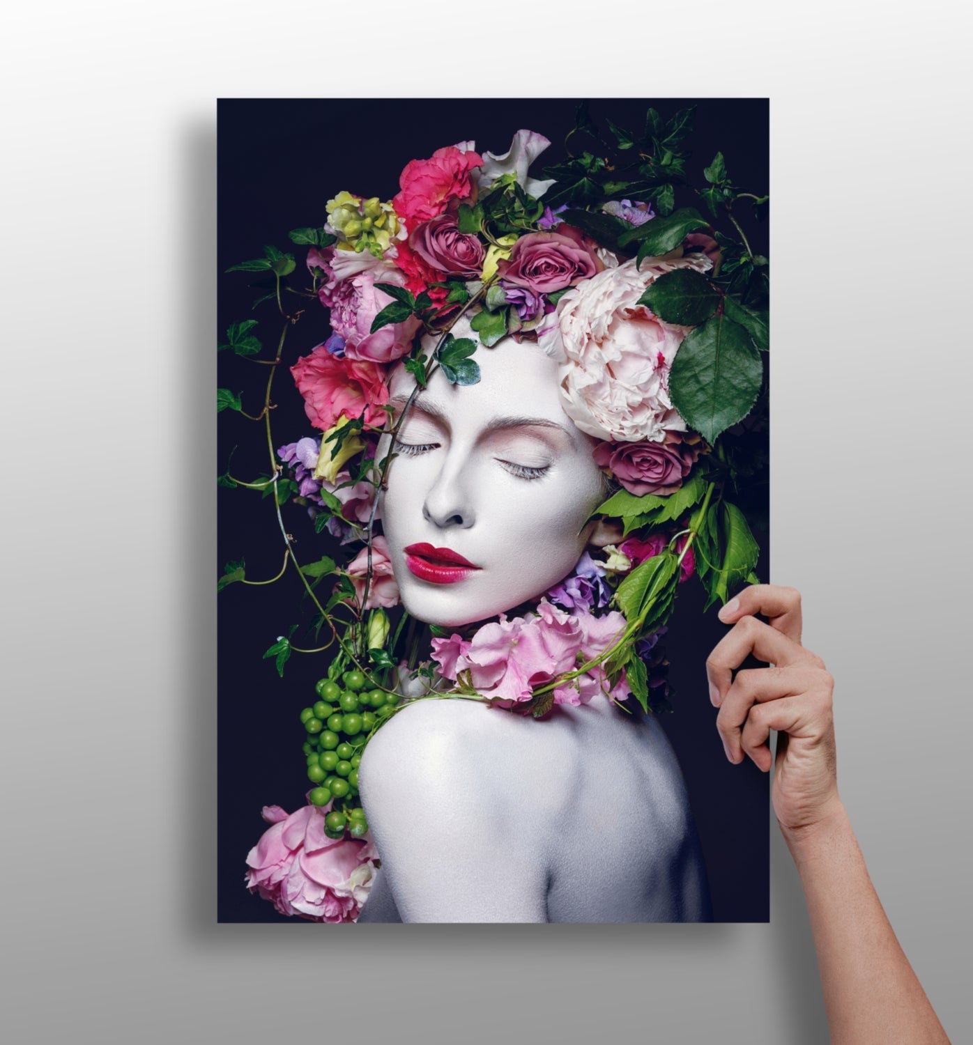 Flower woman aluminum wall art print