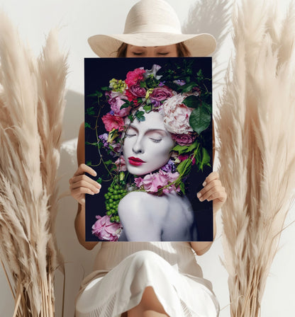 Flower Woman Metal Wall Art