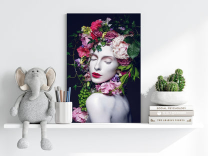 Flower Woman Metal Wall Art