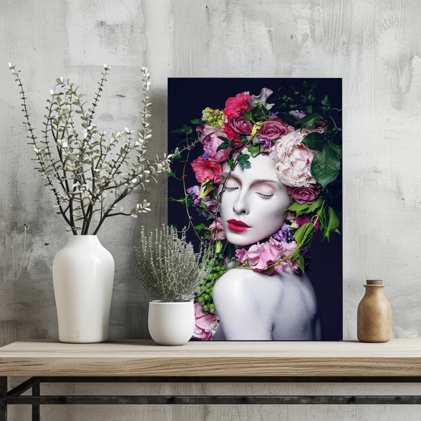Flower Woman Metal Wall Art