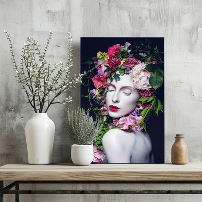 Flower Woman Metal Wall Art