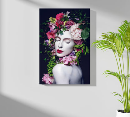 Flower Woman Metal Wall Art