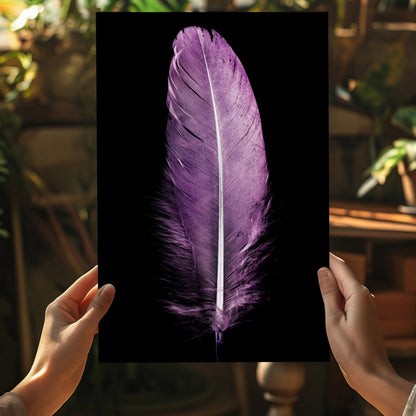 Purple Feather Metal Wall Art
