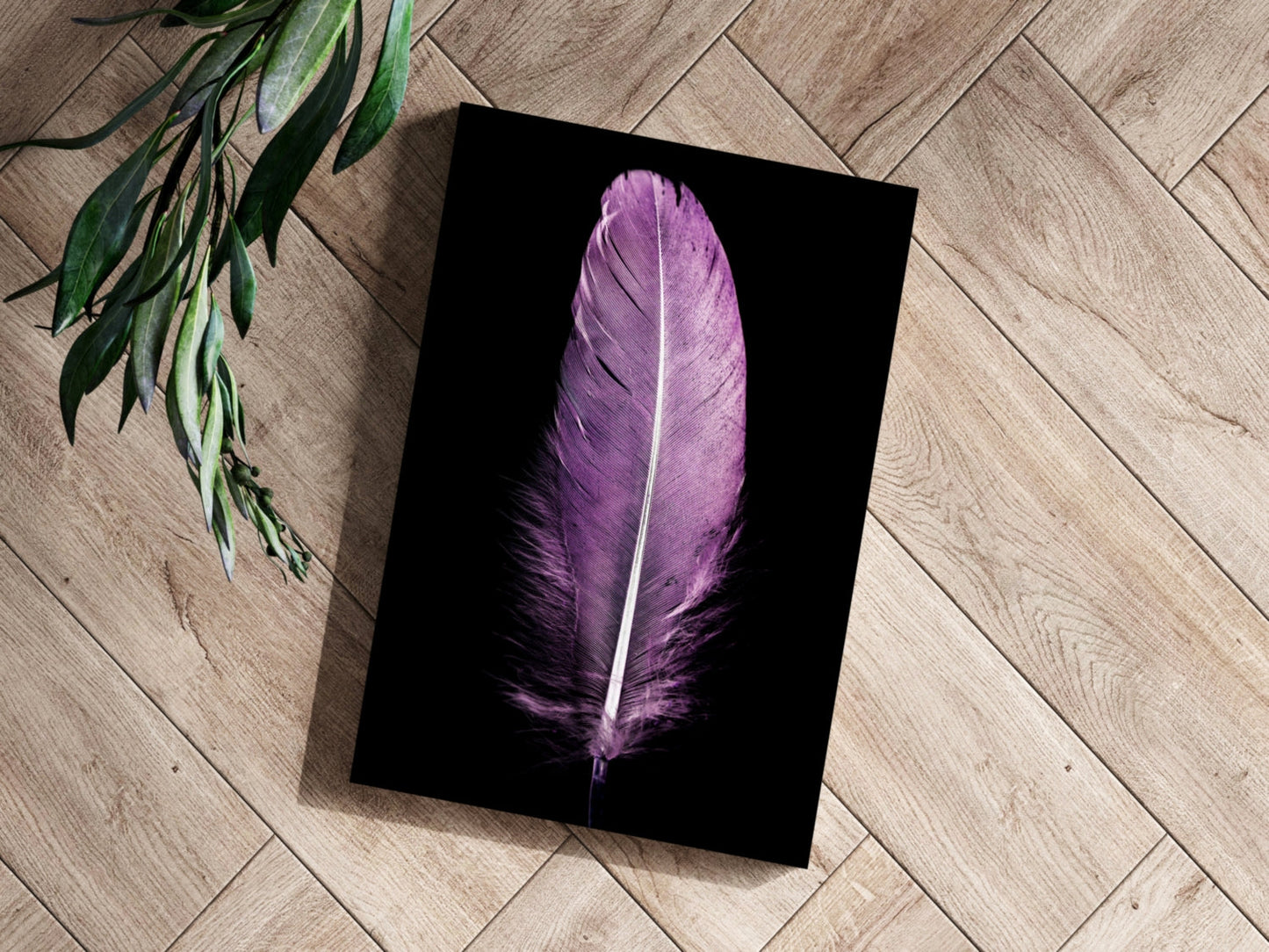 Purple Feather Metal Wall Art