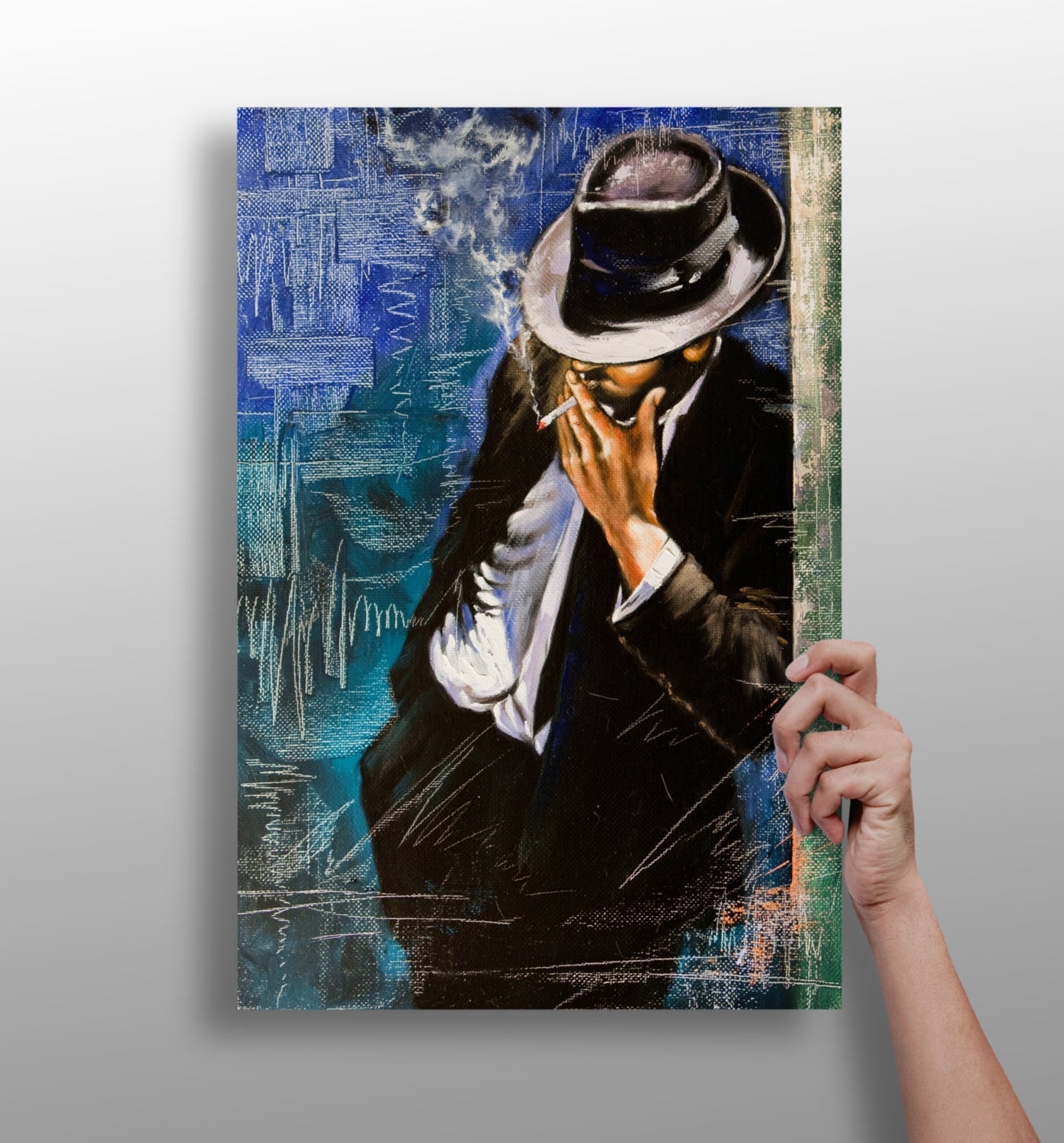 Standing man aluminum wall art print