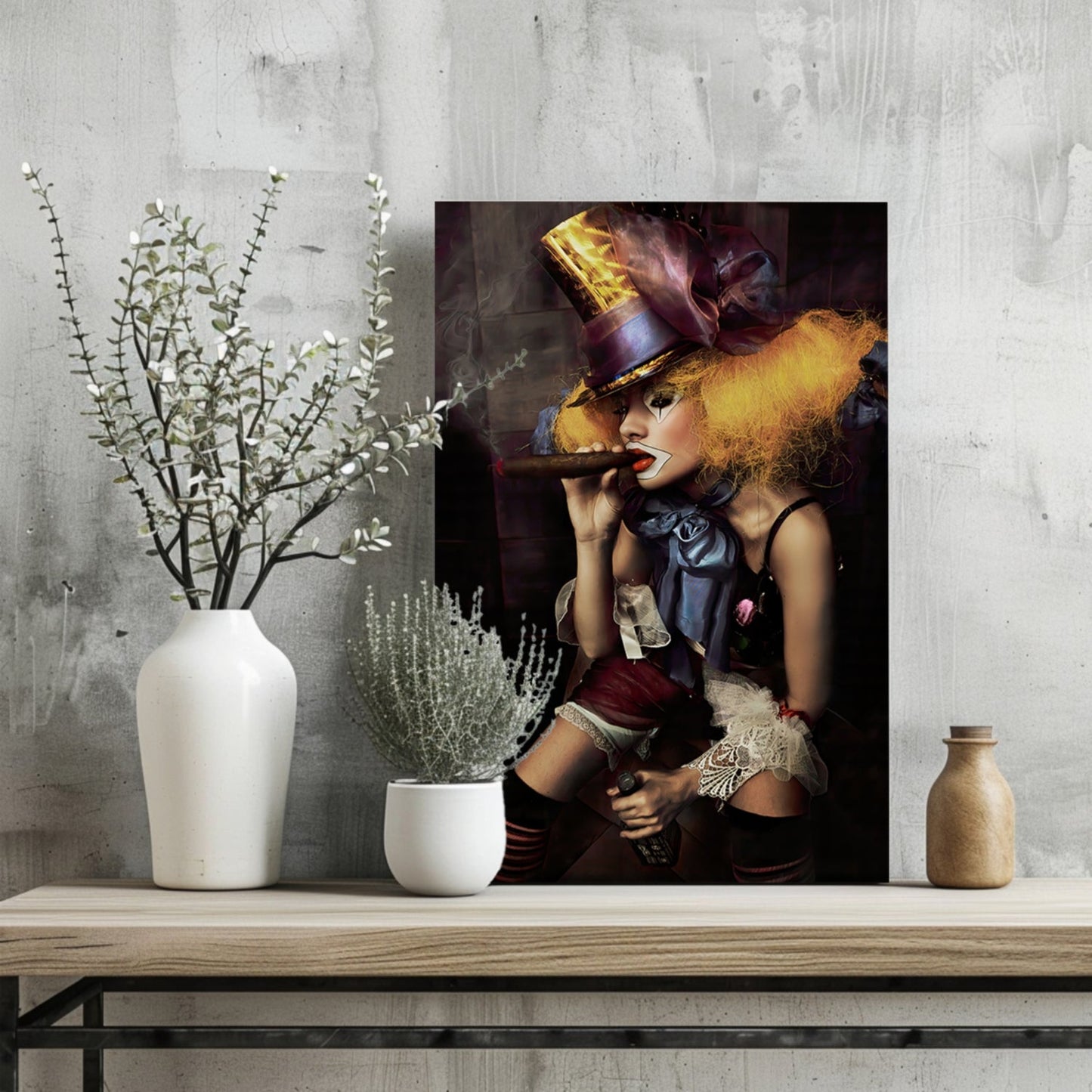 Woman Clown Metal Wall Art