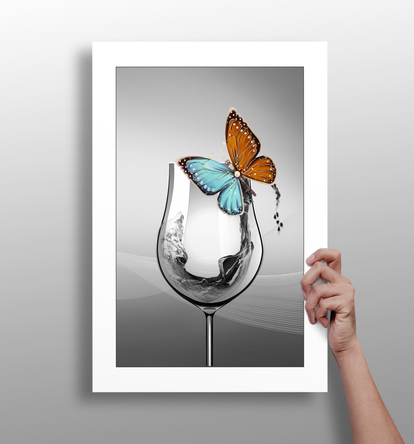 Glass texture aluminum wall art print