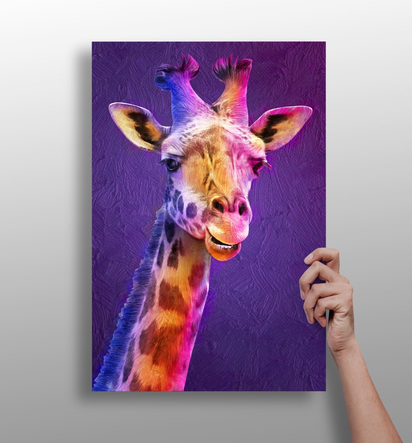 Giraffe aluminum wall art print