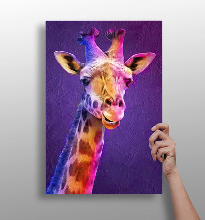 Giraffe aluminum wall art print