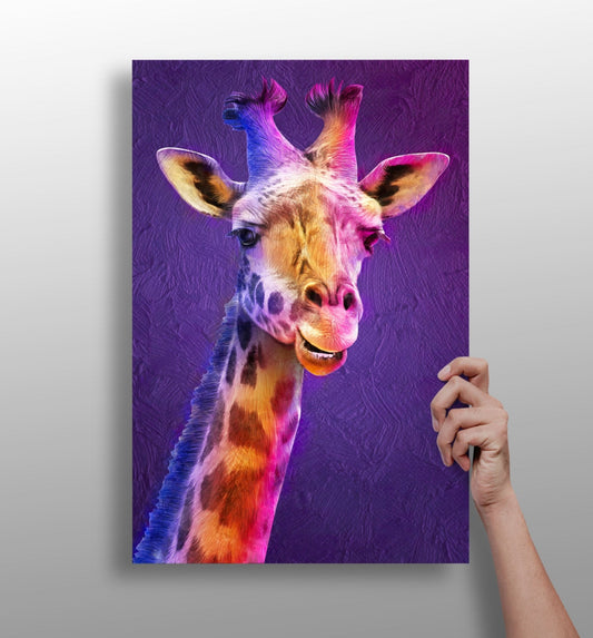 Giraffe aluminum wall art print
