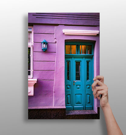 Door-themed metal wall print, aluminum panel art