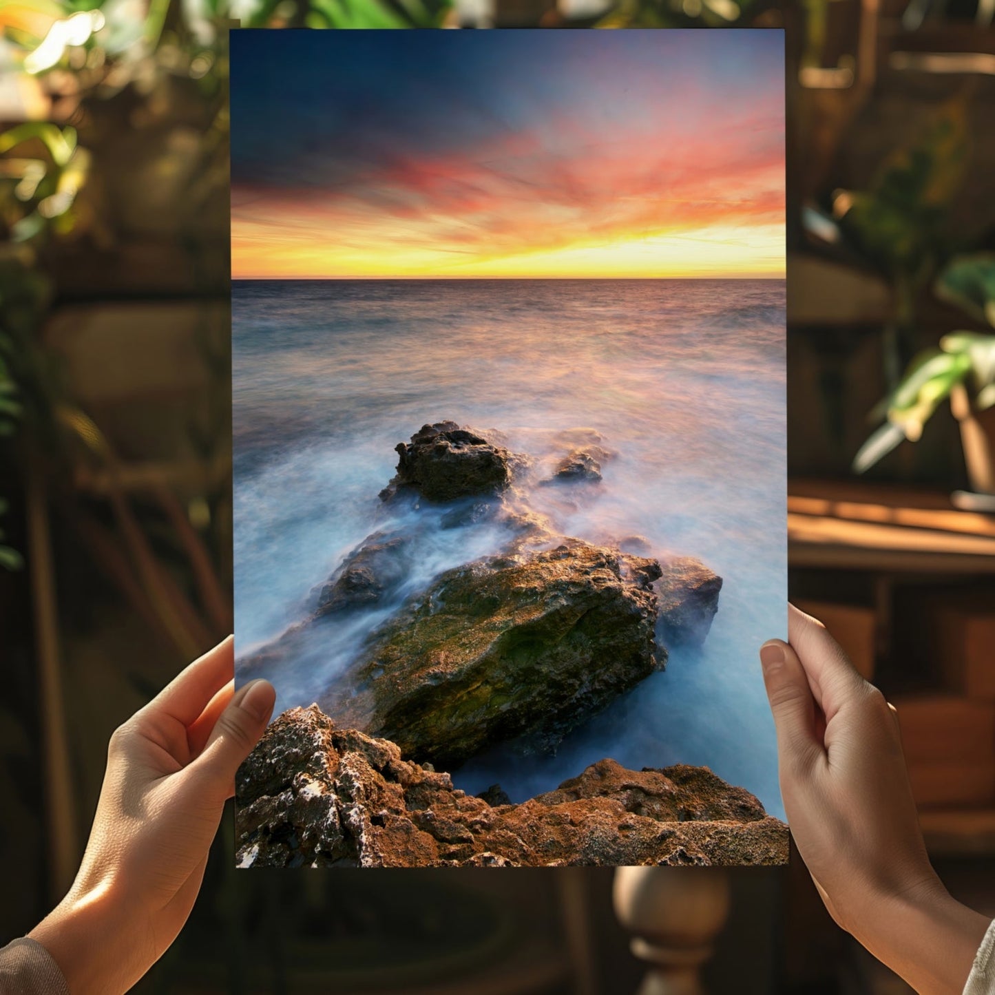 Sunset Lake View Metal Wall Art