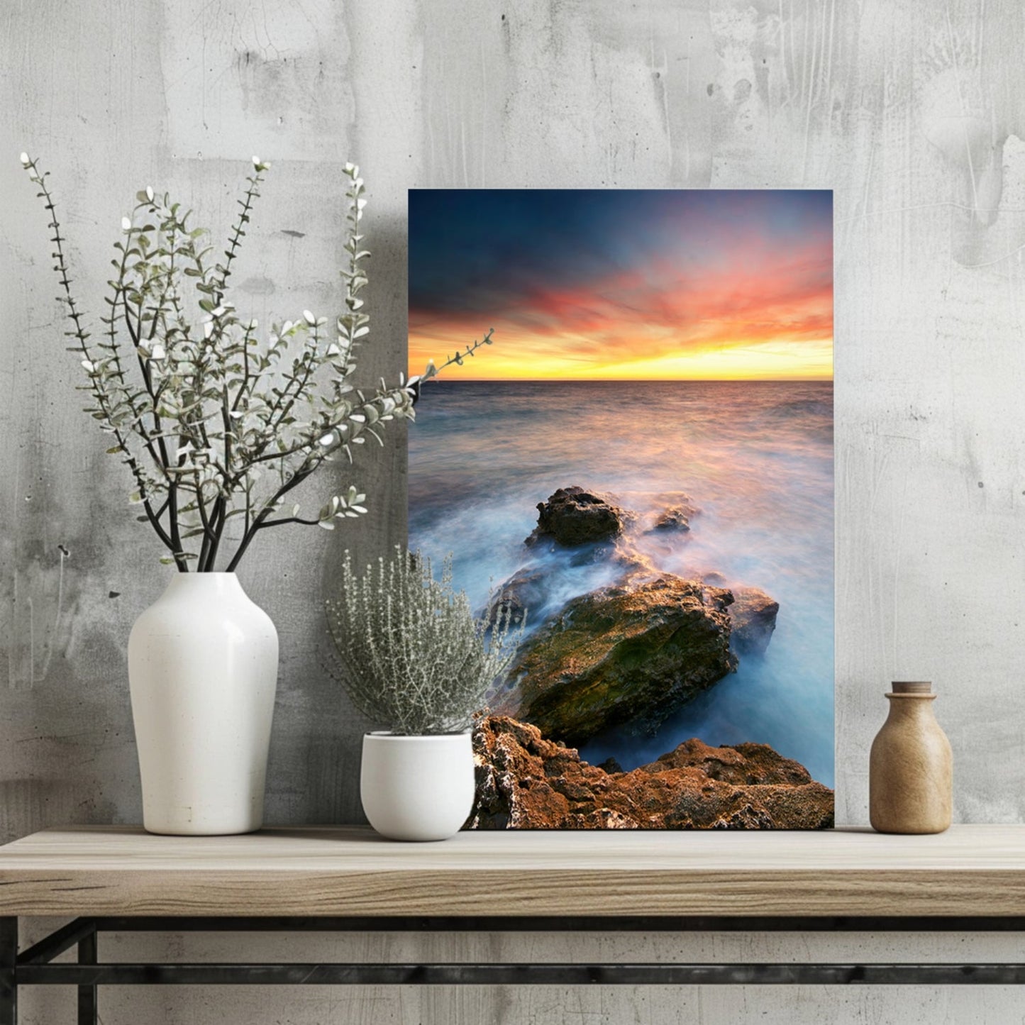 Sunset Lake View Metal Wall Art