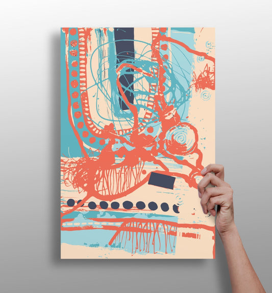 Modern art metal wall print with vivid color finish
