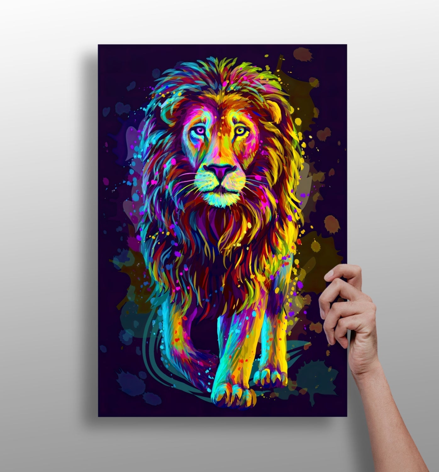 Lion aluminum wall art print